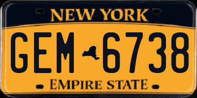 NY license plate GEM6738