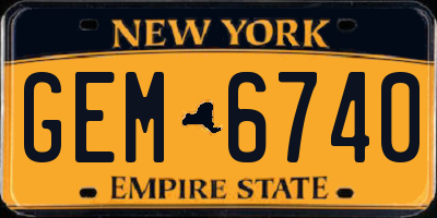 NY license plate GEM6740