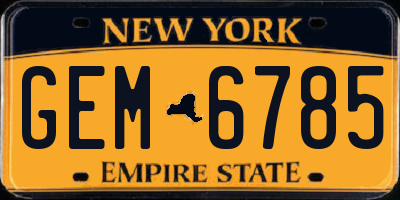 NY license plate GEM6785