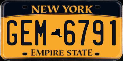 NY license plate GEM6791
