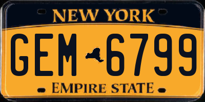 NY license plate GEM6799