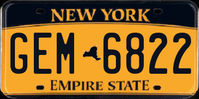 NY license plate GEM6822