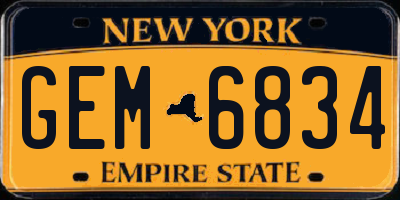 NY license plate GEM6834