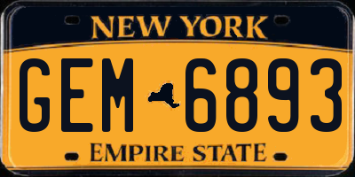 NY license plate GEM6893