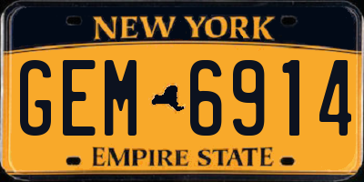 NY license plate GEM6914