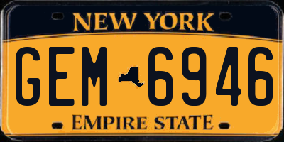 NY license plate GEM6946