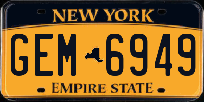 NY license plate GEM6949