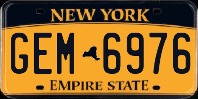 NY license plate GEM6976
