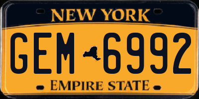 NY license plate GEM6992