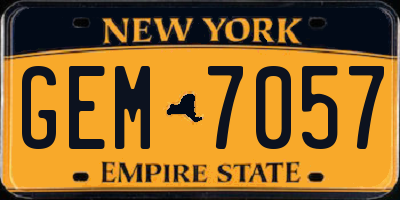NY license plate GEM7057