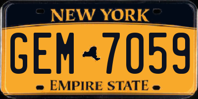 NY license plate GEM7059
