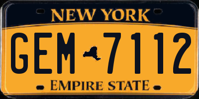 NY license plate GEM7112