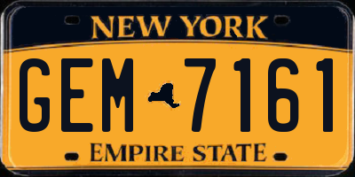 NY license plate GEM7161