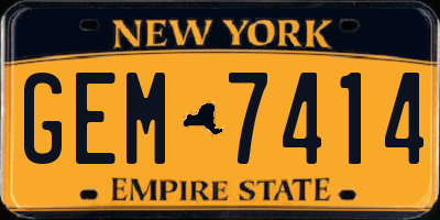 NY license plate GEM7414