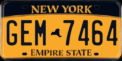 NY license plate GEM7464