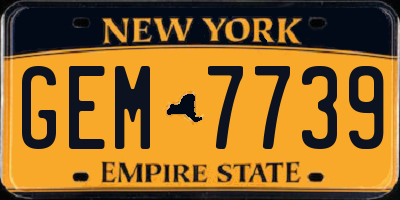 NY license plate GEM7739