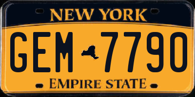 NY license plate GEM7790