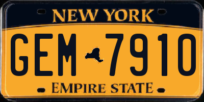 NY license plate GEM7910
