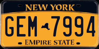 NY license plate GEM7994