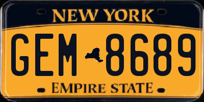 NY license plate GEM8689
