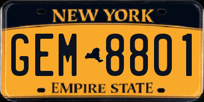 NY license plate GEM8801