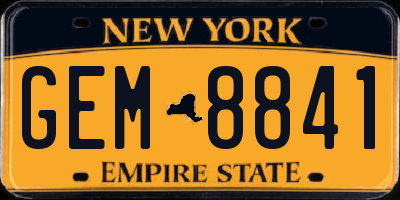 NY license plate GEM8841