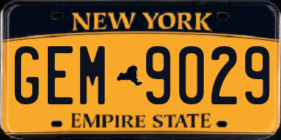 NY license plate GEM9029