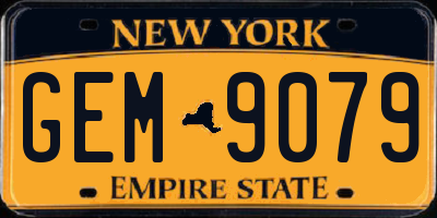 NY license plate GEM9079