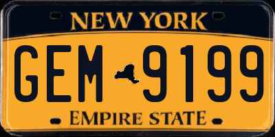 NY license plate GEM9199