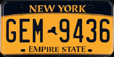 NY license plate GEM9436