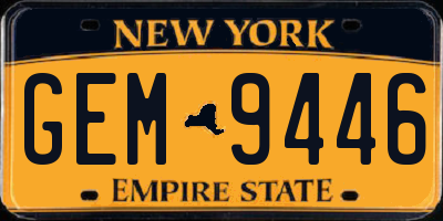 NY license plate GEM9446