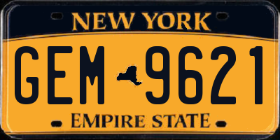 NY license plate GEM9621