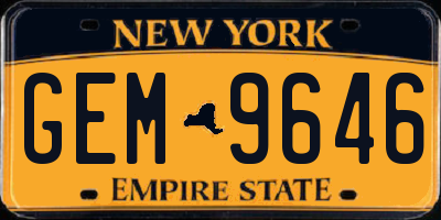 NY license plate GEM9646