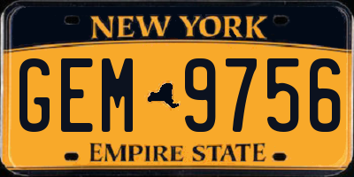 NY license plate GEM9756
