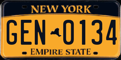 NY license plate GEN0134