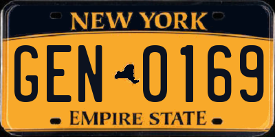 NY license plate GEN0169