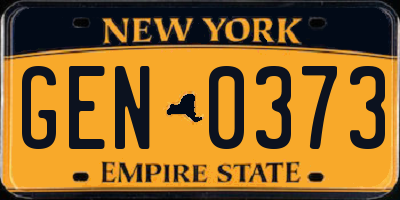 NY license plate GEN0373