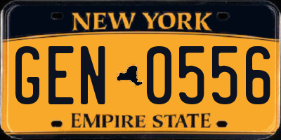 NY license plate GEN0556