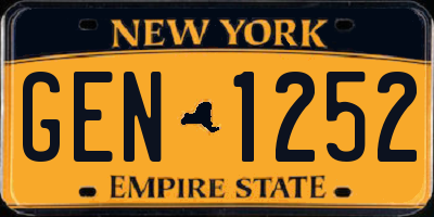 NY license plate GEN1252