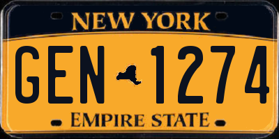 NY license plate GEN1274