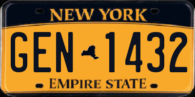 NY license plate GEN1432