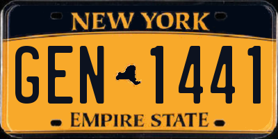 NY license plate GEN1441