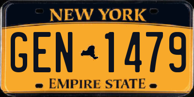 NY license plate GEN1479