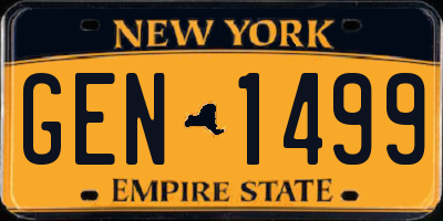NY license plate GEN1499