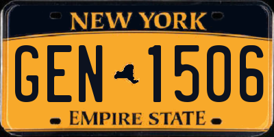 NY license plate GEN1506