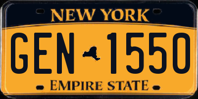 NY license plate GEN1550