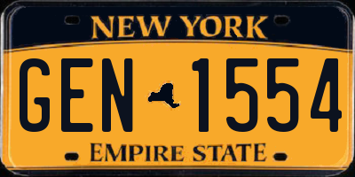 NY license plate GEN1554
