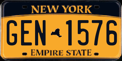 NY license plate GEN1576