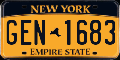 NY license plate GEN1683