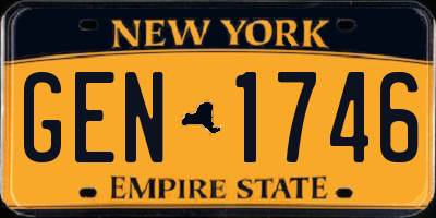 NY license plate GEN1746